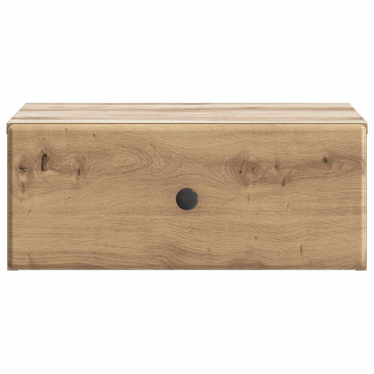 Wandbeugel Bedkast met lade Artisanaal eiken 49 x 34,5 x 20 cm