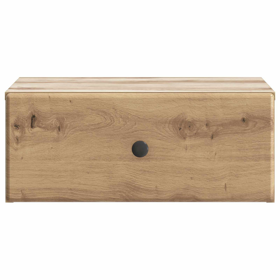 Wandbeugel Bedkast met lade Artisanaal eiken 49 x 34,5 x 20 cm