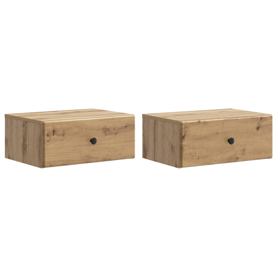 Wandbeugel Bedkast 2 pcs Artisanaal eiken 49 x 34,5 x 20 cm