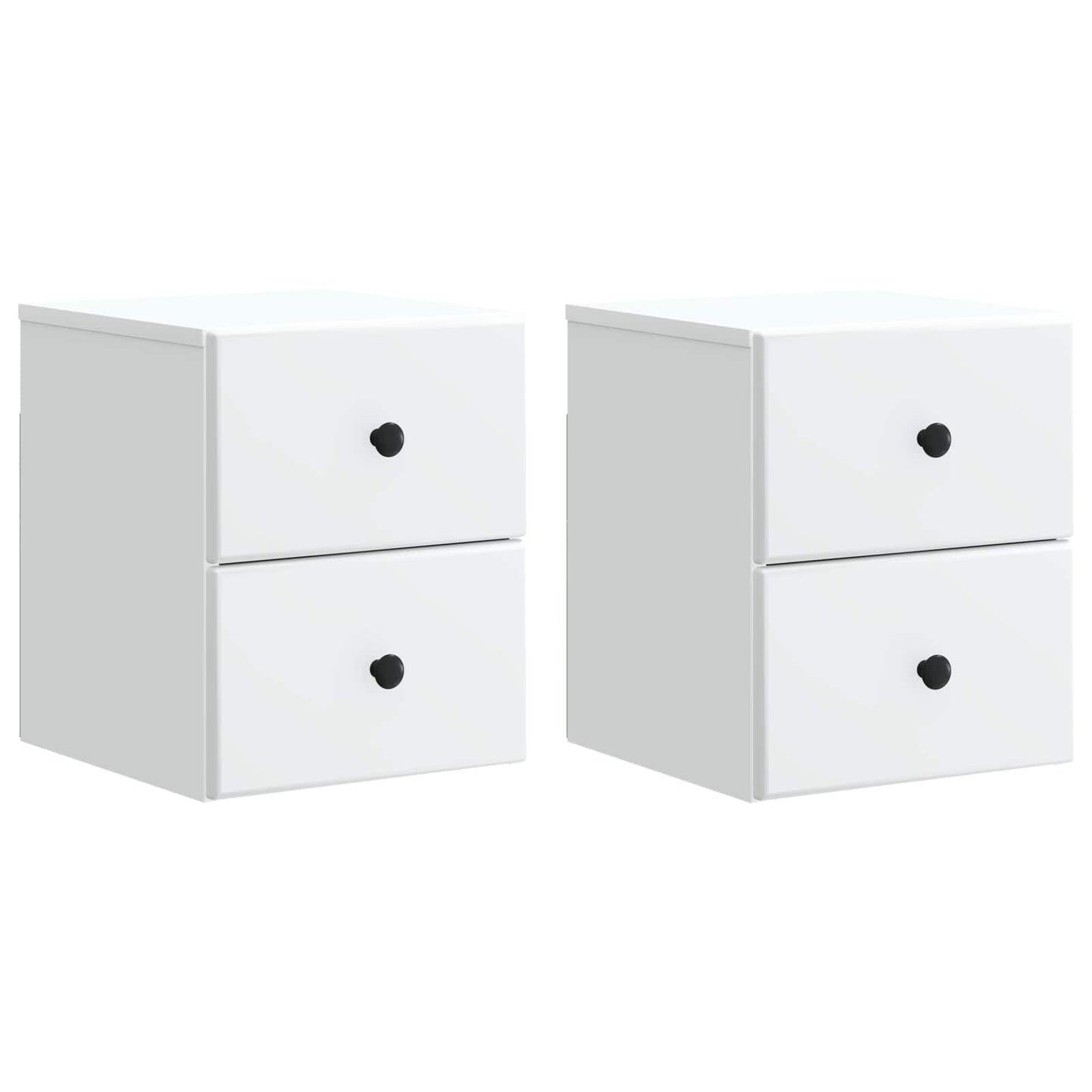 Wandbeugel Bedkast 2 pcs Wit 34,5 x 33 x 40 cm Bewerkt hout