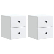 Nachtkastjes 2 stuks 34,5x33x40 cm wit bewerkt hout
