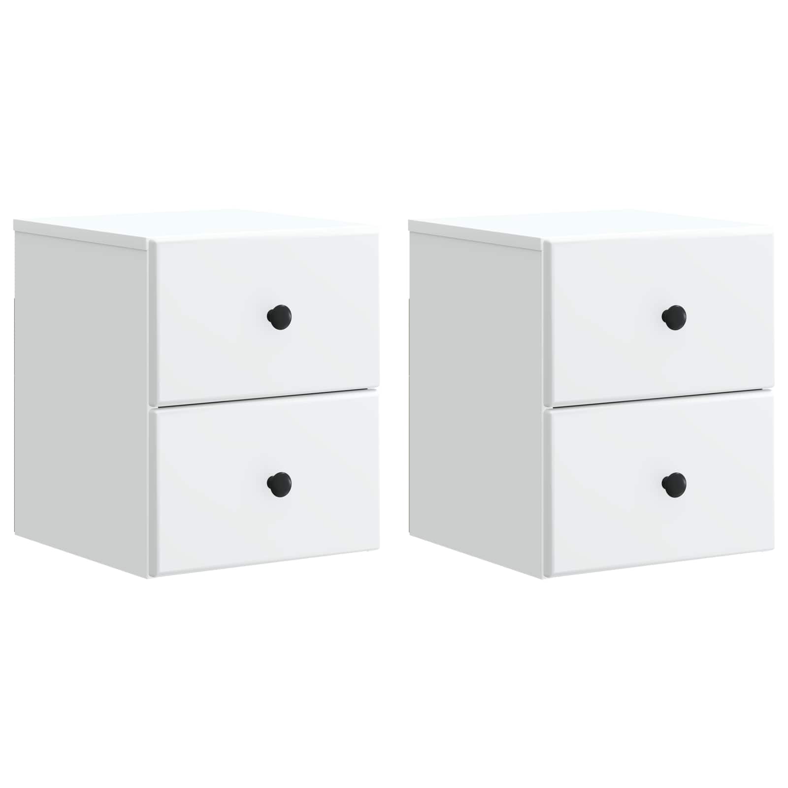 Wandbeugel Bedkast 2 pcs Wit 34,5 x 33 x 40 cm Bewerkt hout