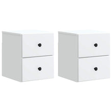 Wandbeugel Bedkast 2 pcs Wit 34,5 x 33 x 40 cm Bewerkt hout