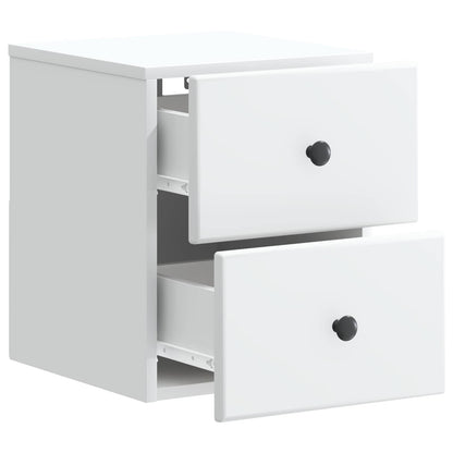 Wandbeugel Bedkast 2 pcs Wit 34,5 x 33 x 40 cm Bewerkt hout