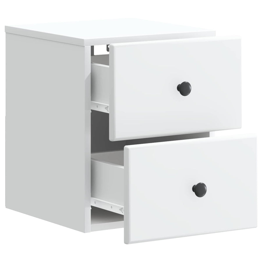 Wandbeugel Bedkast 2 pcs Wit 34,5 x 33 x 40 cm Bewerkt hout