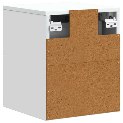 Wandbeugel Bedkast 2 pcs Wit 34,5 x 33 x 40 cm Bewerkt hout