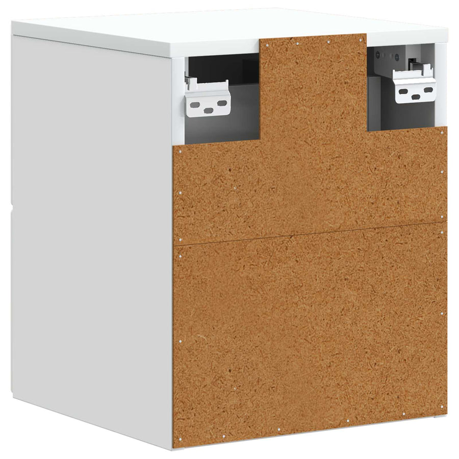 Wandbeugel Bedkast 2 pcs Wit 34,5 x 33 x 40 cm Bewerkt hout