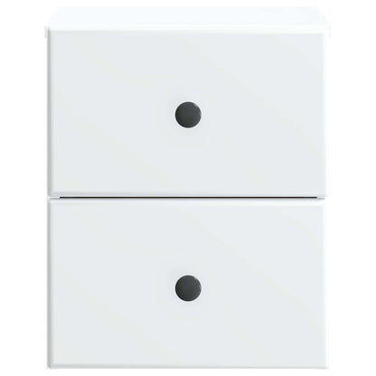 Wandbeugel Bedkast 2 pcs Wit 34,5 x 33 x 40 cm Bewerkt hout
