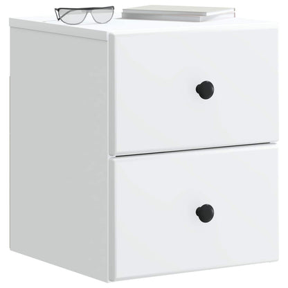 Wandbeugel Bedkast 2 pcs Wit 34,5 x 33 x 40 cm Bewerkt hout