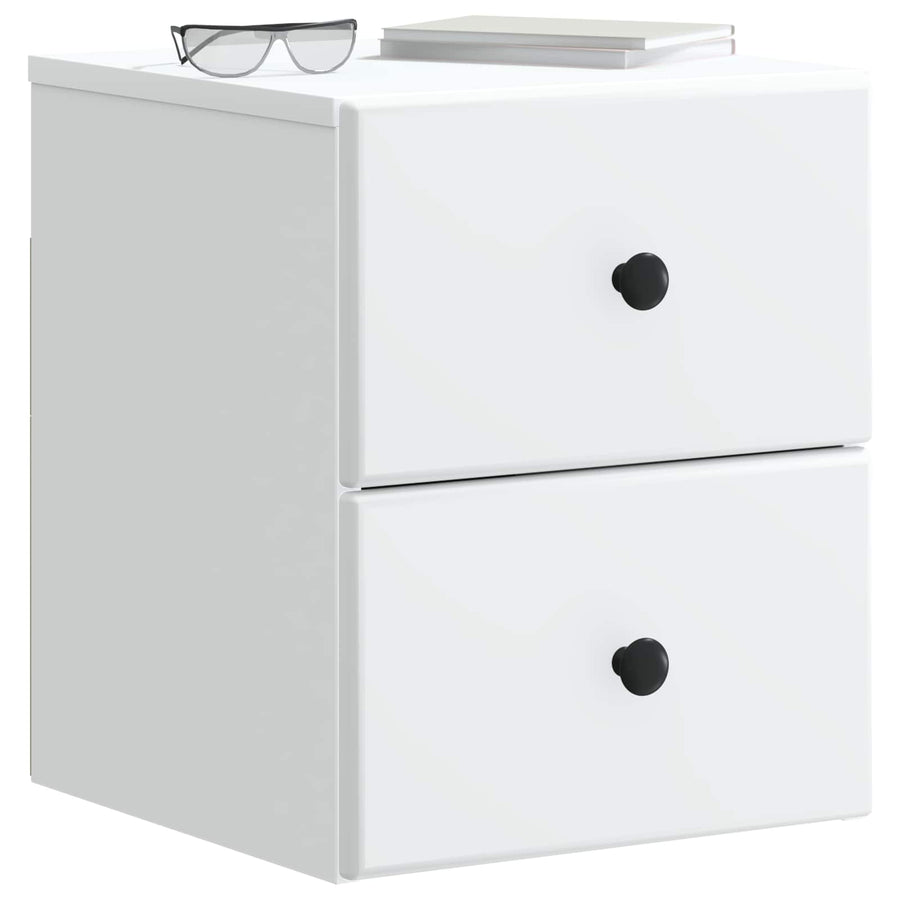Wandbeugel Bedkast 2 pcs Wit 34,5 x 33 x 40 cm Bewerkt hout