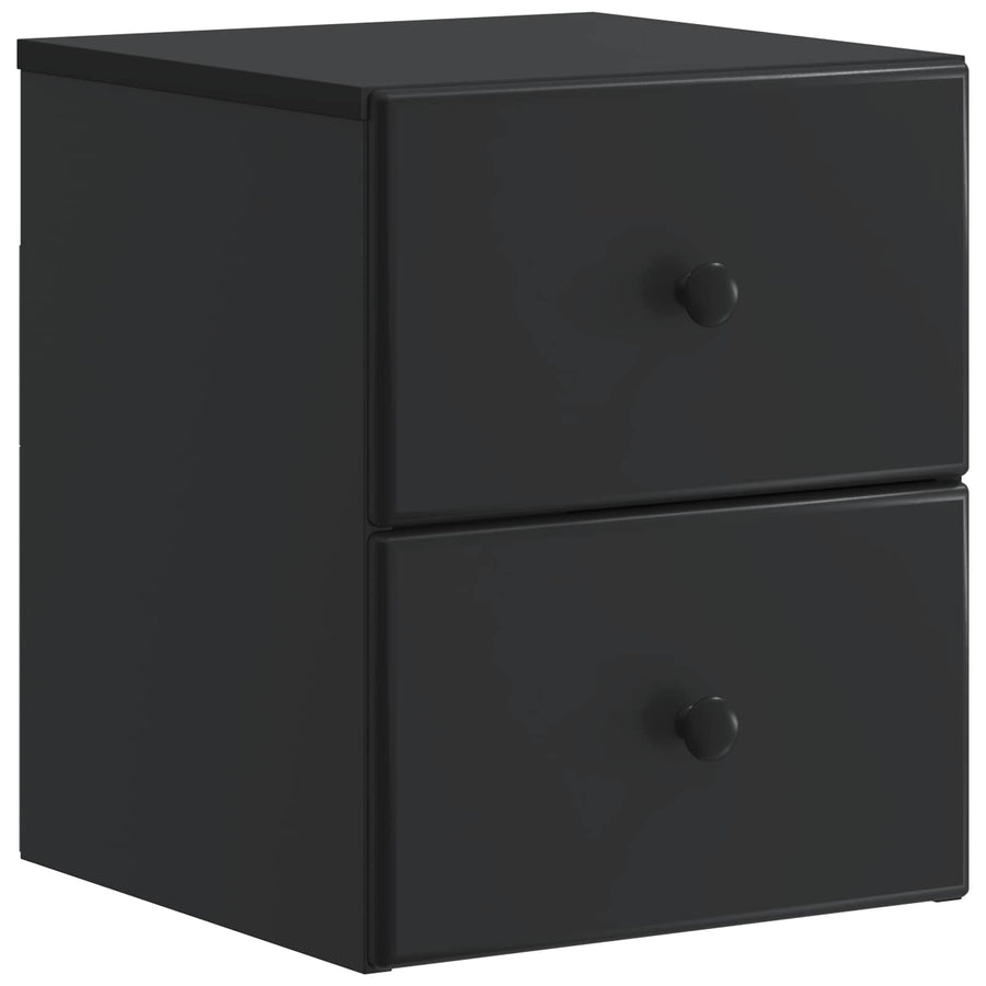 Wandbeugel Bedkast Zwart 34,5 x 33 x 40 cm Bewerkt hout