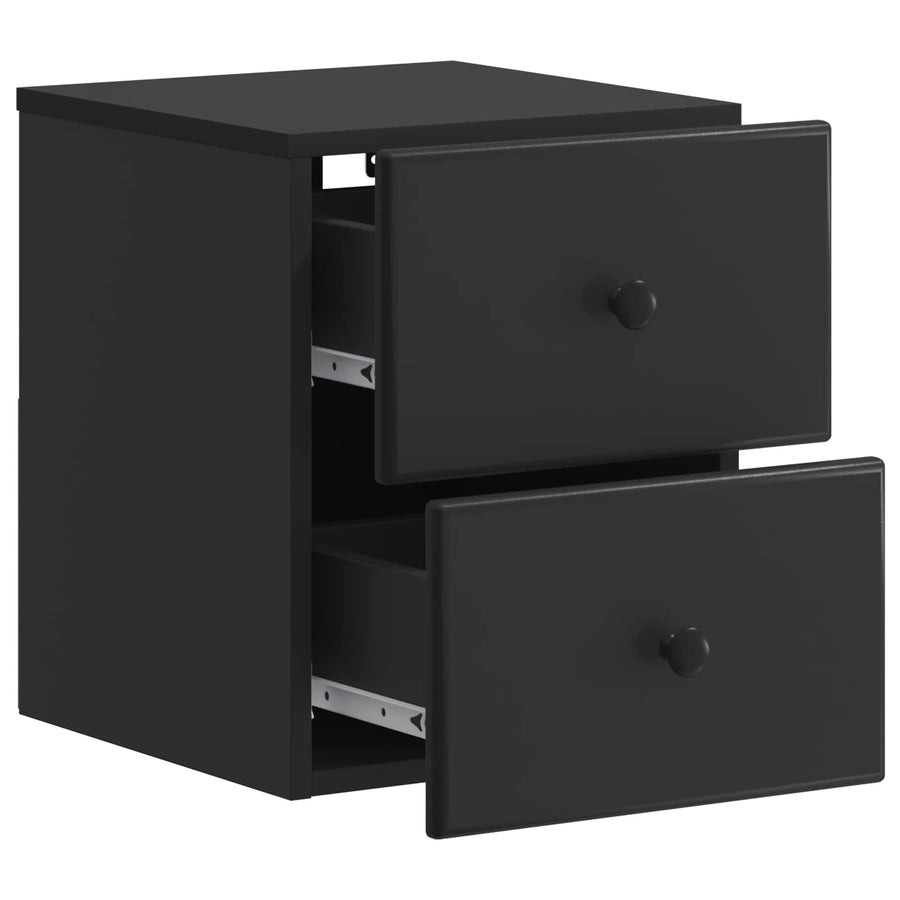 Wandbeugel Bedkast Zwart 34,5 x 33 x 40 cm Bewerkt hout