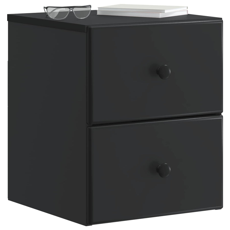 Wandbeugel Bedkast Zwart 34,5 x 33 x 40 cm Bewerkt hout