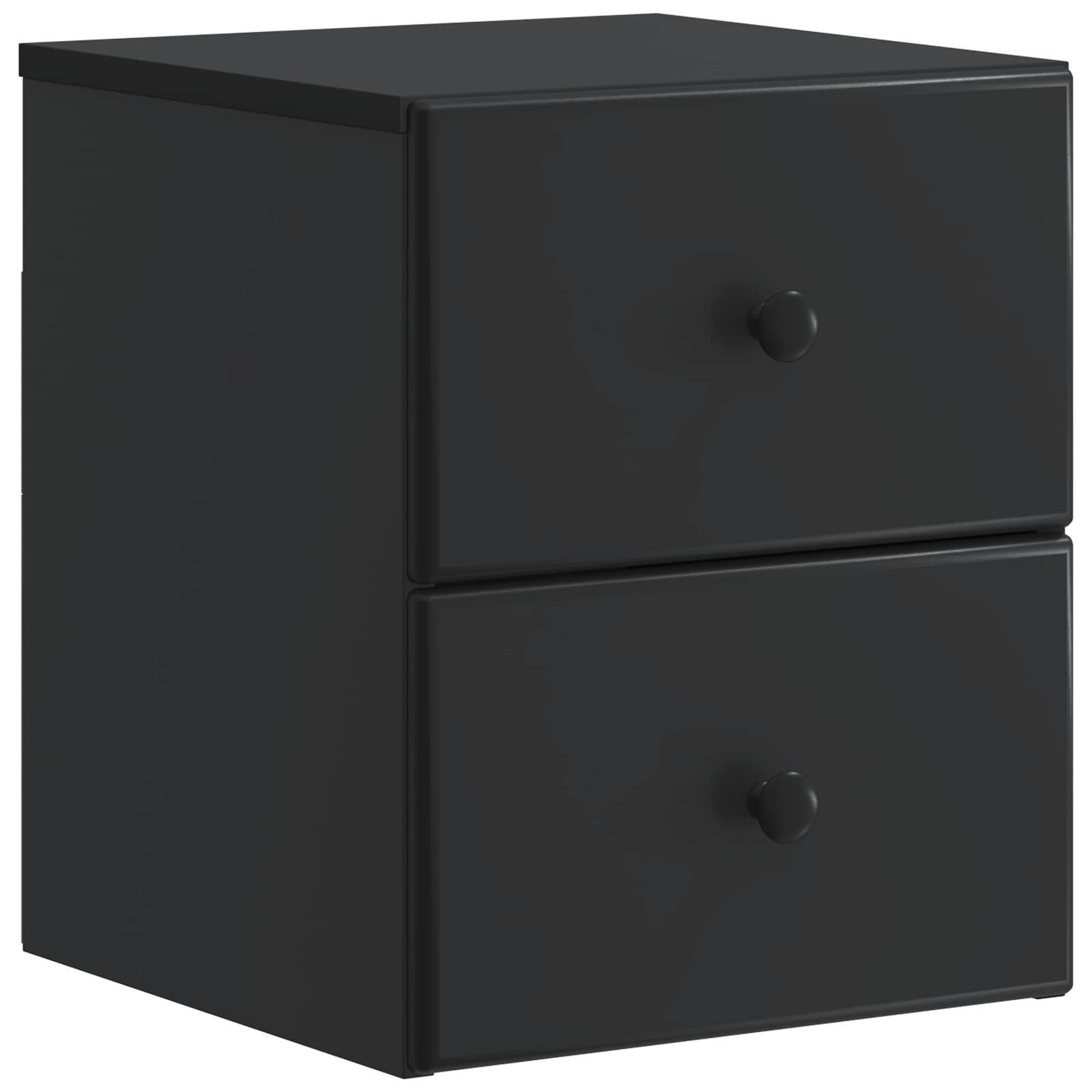 Wandbeugel Bedkast 2 pcs Zwart 34,5 x 33 x 40 cm Bewerkt hout
