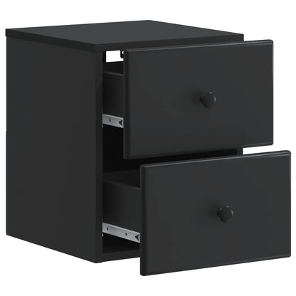Wandbeugel Bedkast 2 pcs Zwart 34,5 x 33 x 40 cm Bewerkt hout