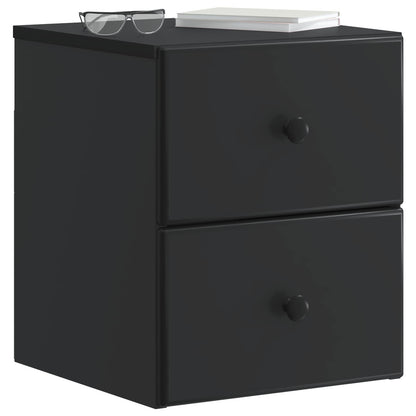 Wandbeugel Bedkast 2 pcs Zwart 34,5 x 33 x 40 cm Bewerkt hout