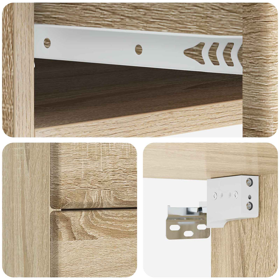 Wandbeugel Bedkast Sonoma Eiken 34,5 x 33 x 40 cm Bewerkt hout