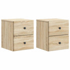 Nachtkastjes 2 stuks Sonoma eiken 34,5x33x40 cm muurmontage