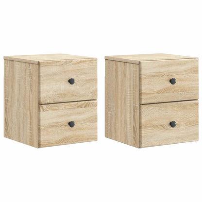 Wandbeugel Bedkast 2 pcs Sonoma Eiken 34,5 x 33 x 40 cm