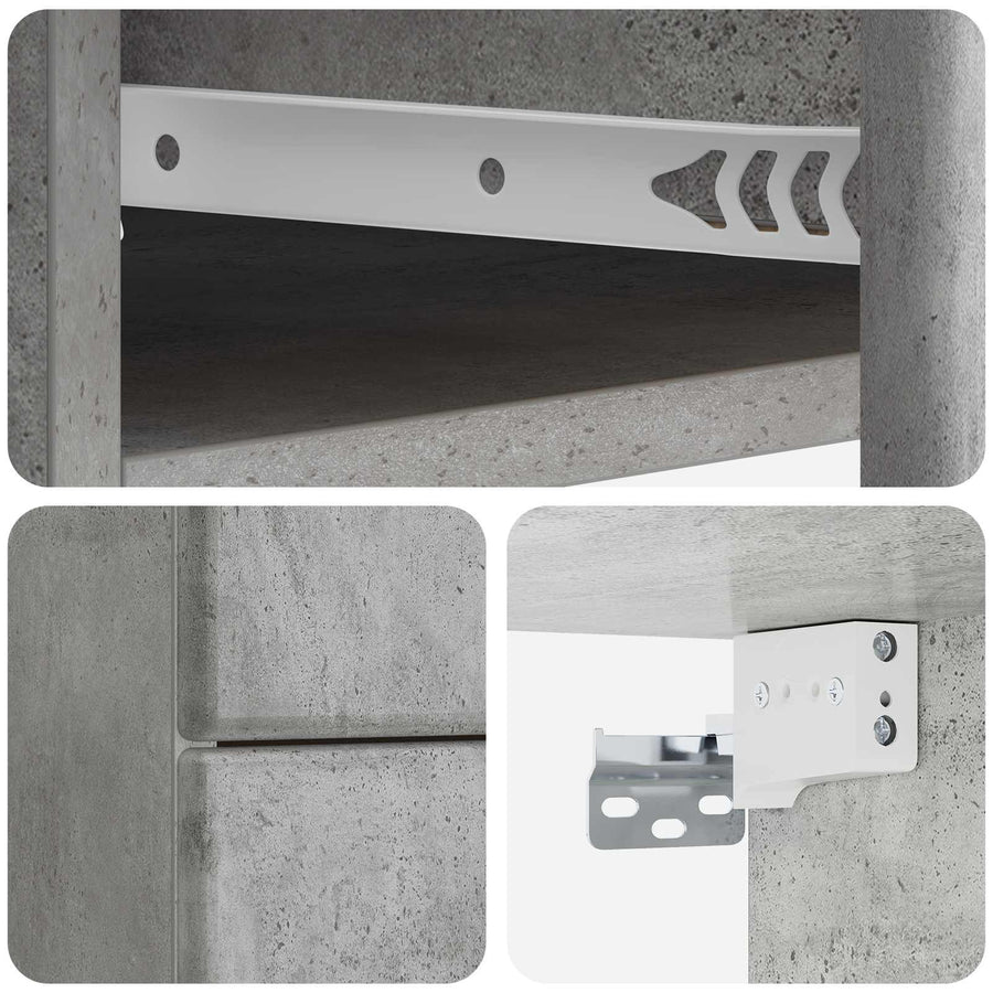 Wandbeugel Bedkast Betongrijs 34,5 x 33 x 40 cm Bewerkt hout