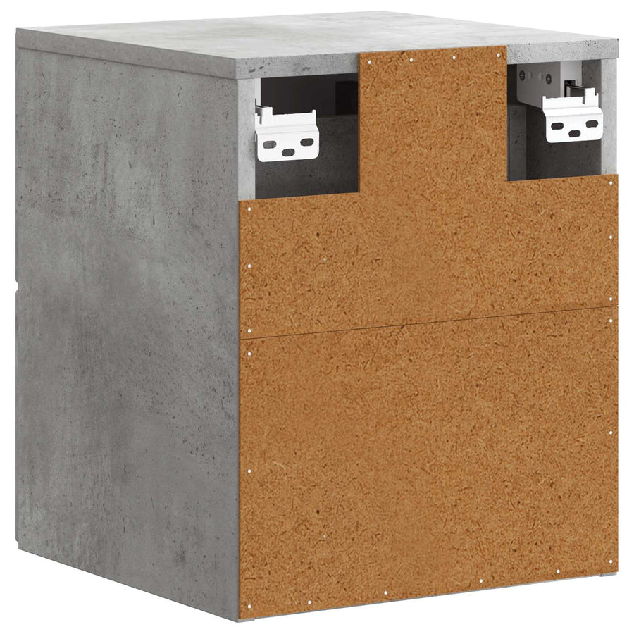 Wandbeugel Bedkast Betongrijs 34,5 x 33 x 40 cm Bewerkt hout