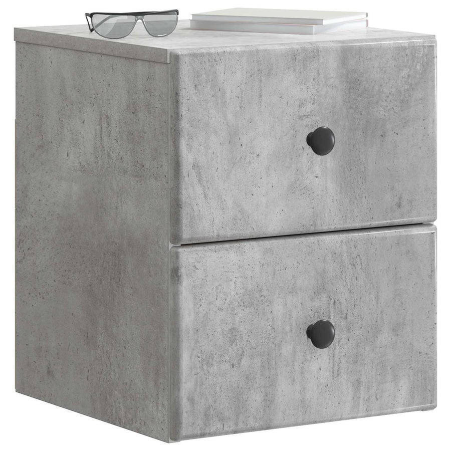 Wandbeugel Bedkast Betongrijs 34,5 x 33 x 40 cm Bewerkt hout