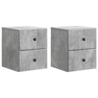 Nachtkastje 34,5x33x40 cm betongrijs (2 stuks)