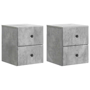 Nachtkastje 34,5x33x40 cm betongrijs (2 stuks)