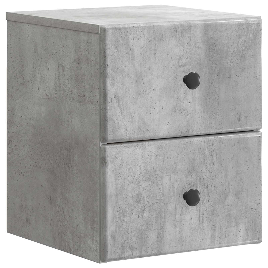 Wandbeugel Bedkast met lade 2 pcs Betongrijs 34,5 x 33 x 40 cm