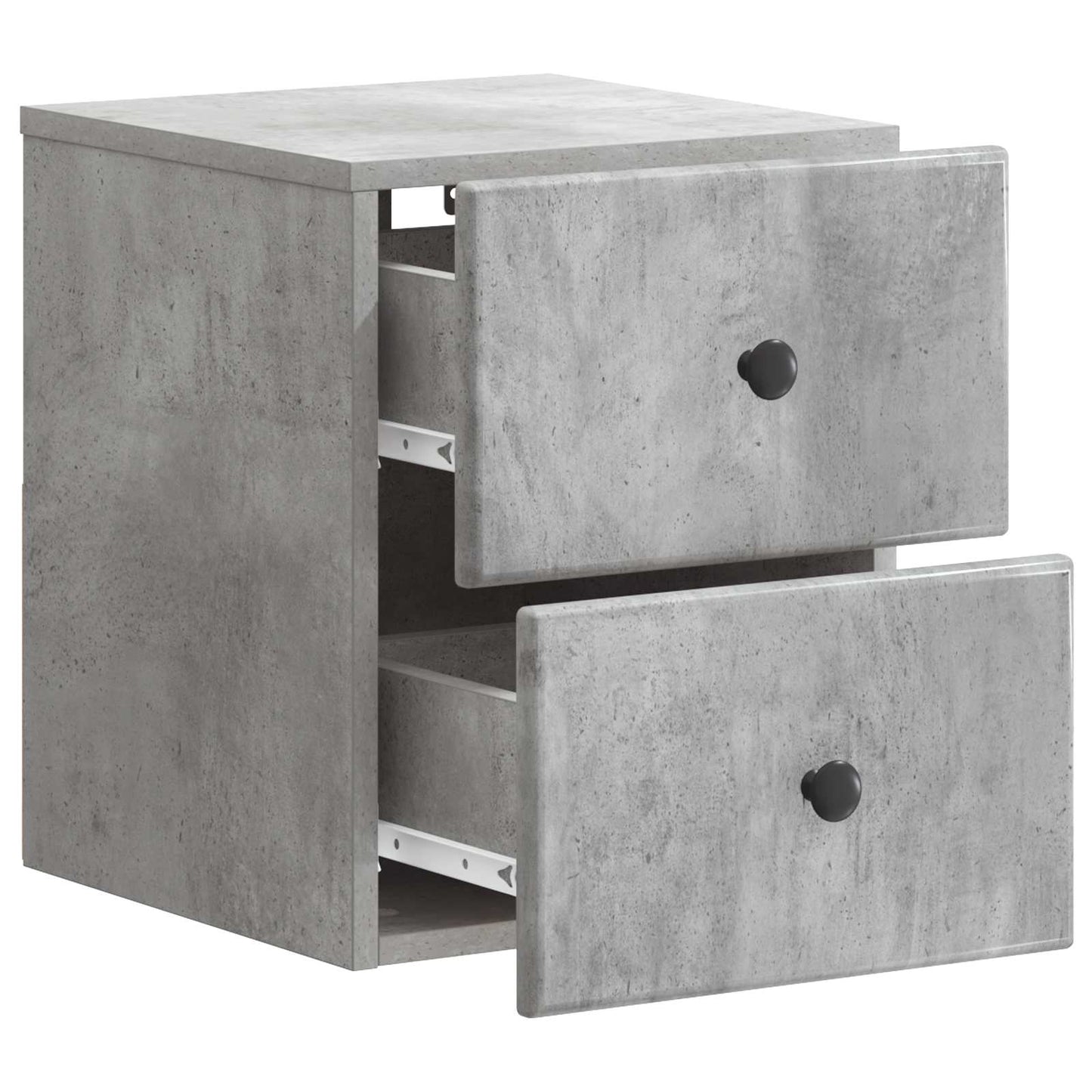 Wandbeugel Bedkast met lade 2 pcs Betongrijs 34,5 x 33 x 40 cm