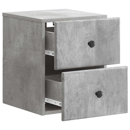 Wandbeugel Bedkast met lade 2 pcs Betongrijs 34,5 x 33 x 40 cm