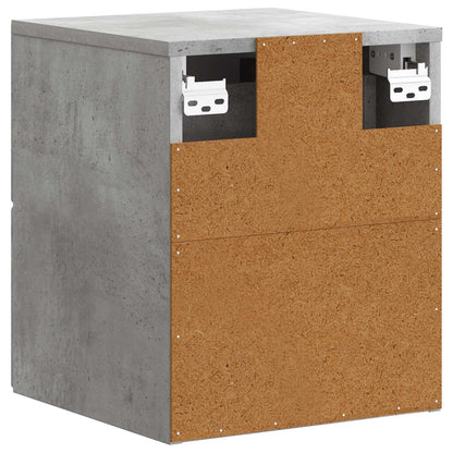 Wandbeugel Bedkast met lade 2 pcs Betongrijs 34,5 x 33 x 40 cm
