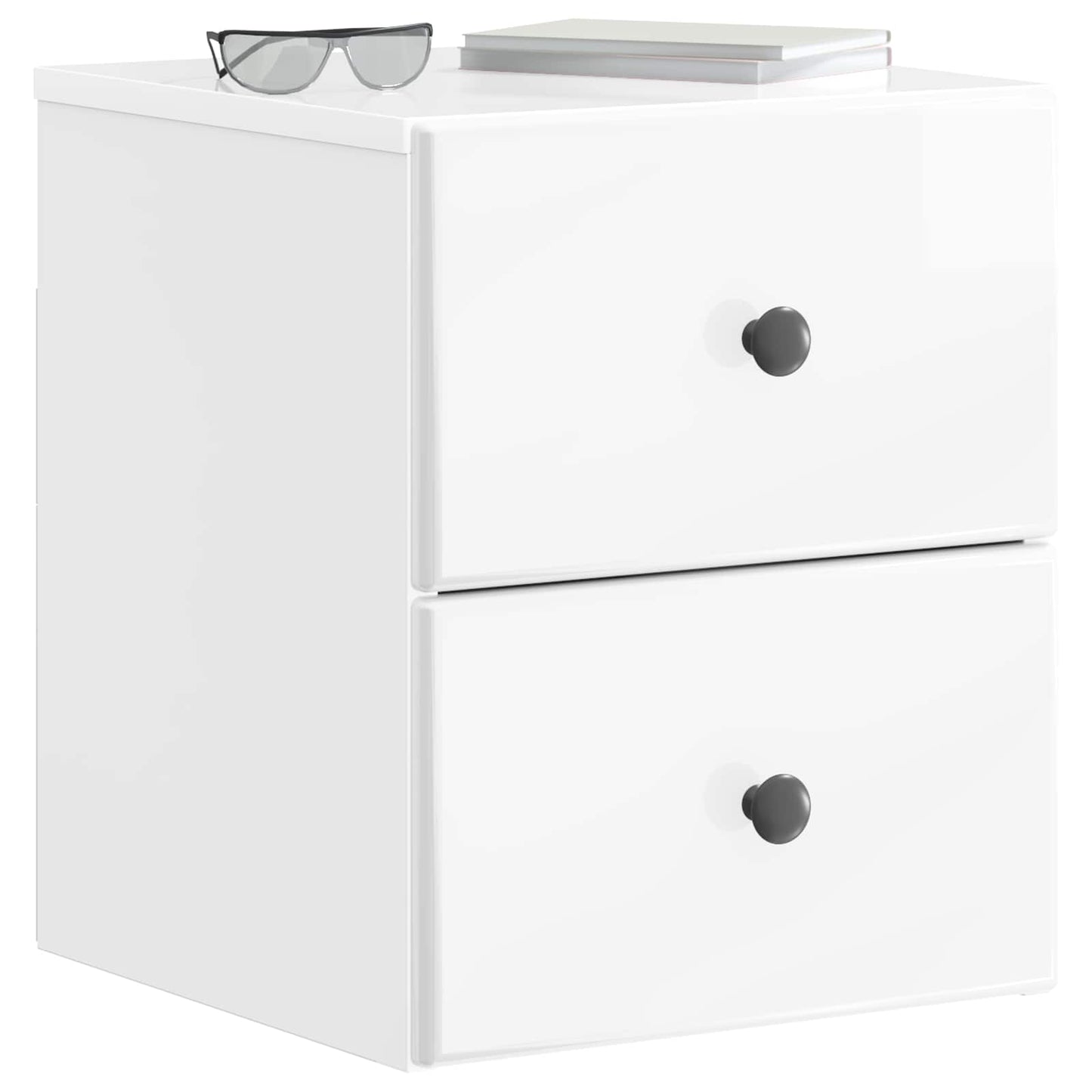 Wandbeugel Bedkast Hoogglans Wit 34,5 x 33 x 40 cm Bewerkt hout