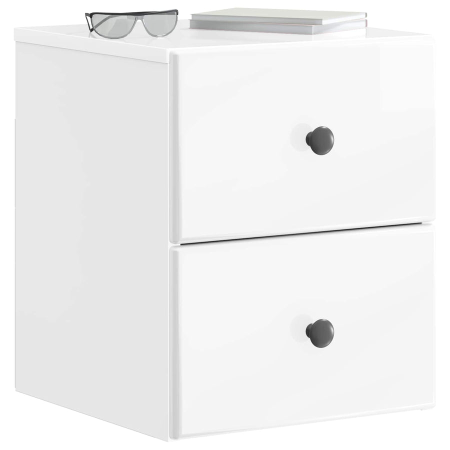 Wandbeugel Bedkast Hoogglans Wit 34,5 x 33 x 40 cm Bewerkt hout