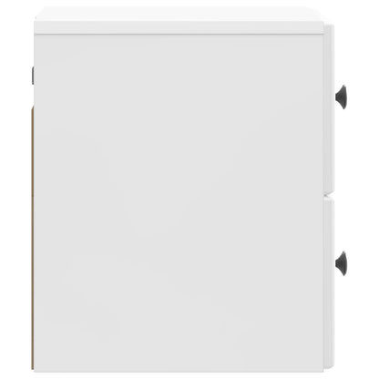 Wandbeugel Bedkast Hoogglans Wit 34,5 x 33 x 40 cm Bewerkt hout