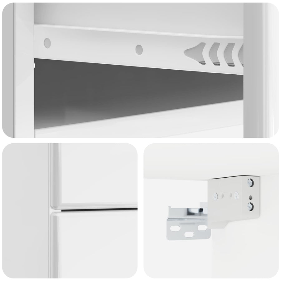 Wandbeugel Bedkast 2 pcs Hoogglans Wit 34,5 x 33 x 40 cm