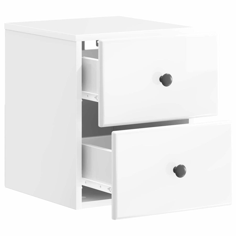 Wandbeugel Bedkast 2 pcs Hoogglans Wit 34,5 x 33 x 40 cm