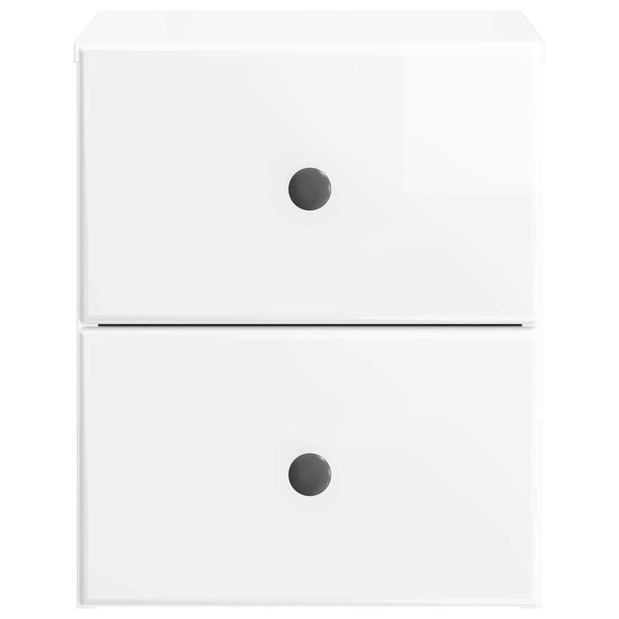 Wandbeugel Bedkast 2 pcs Hoogglans Wit 34,5 x 33 x 40 cm