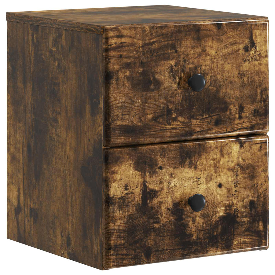 Wandbeugel Bedkast Gerookt eiken 34,5 x 33 x 40 cm Bewerkt hout