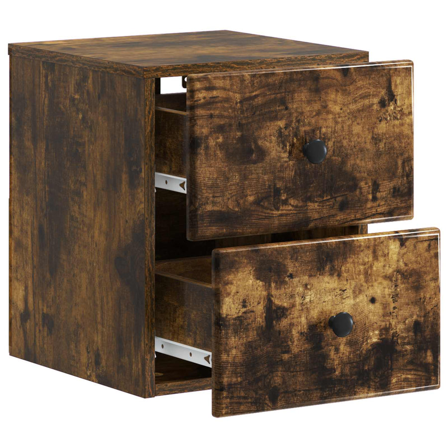 Wandbeugel Bedkast Gerookt eiken 34,5 x 33 x 40 cm Bewerkt hout
