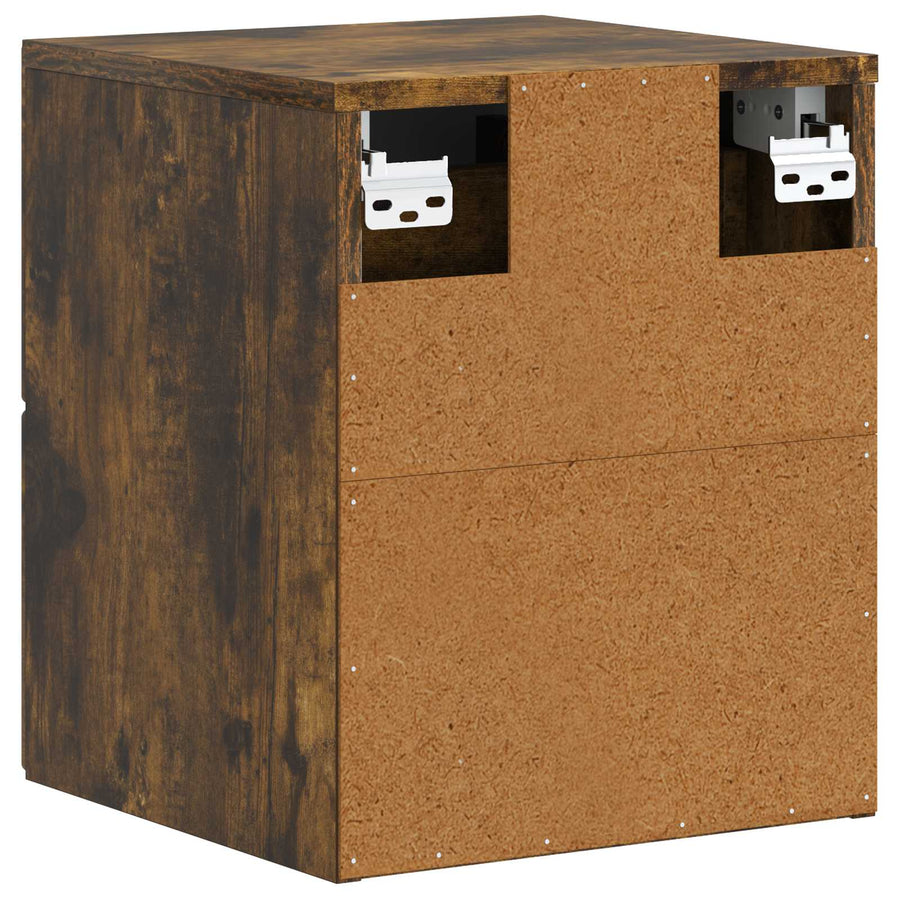 Wandbeugel Bedkast Gerookt eiken 34,5 x 33 x 40 cm Bewerkt hout