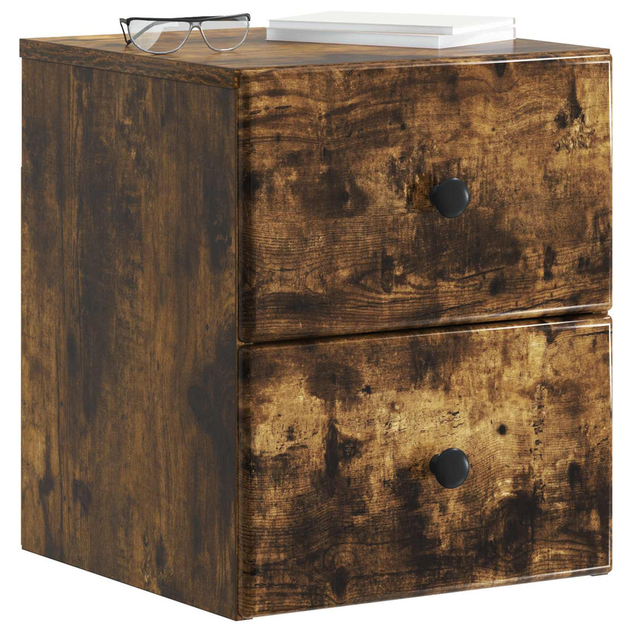 Wandbeugel Bedkast Gerookt eiken 34,5 x 33 x 40 cm Bewerkt hout