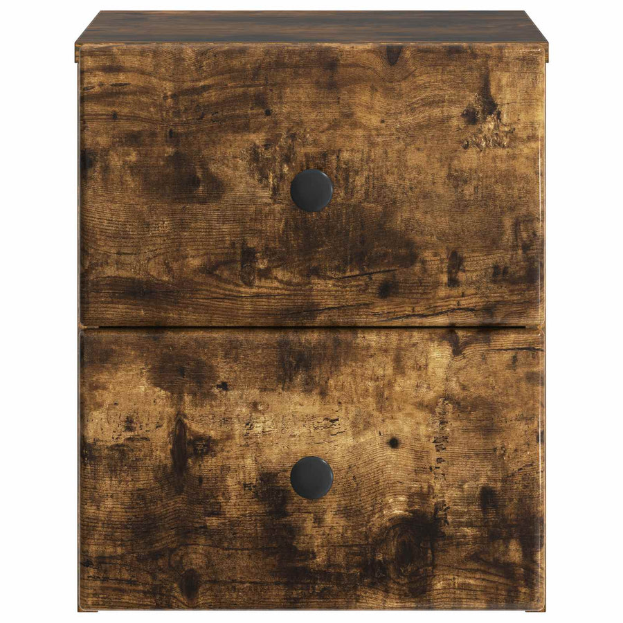 Wandbeugel Bedkast 2 pcs Gerookt eiken 34,5 x 33 x 40 cm