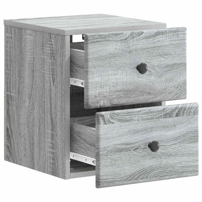 Wandbeugel Bedkast Grijs sonoma 34,5 x 33 x 40 cm Bewerkt hout
