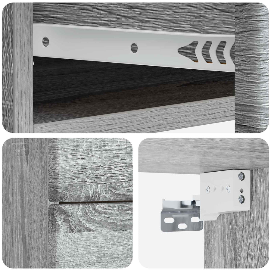 Wandbeugel Bedkast 2 pcs Grijs sonoma 34,5 x 33 x 40 cm