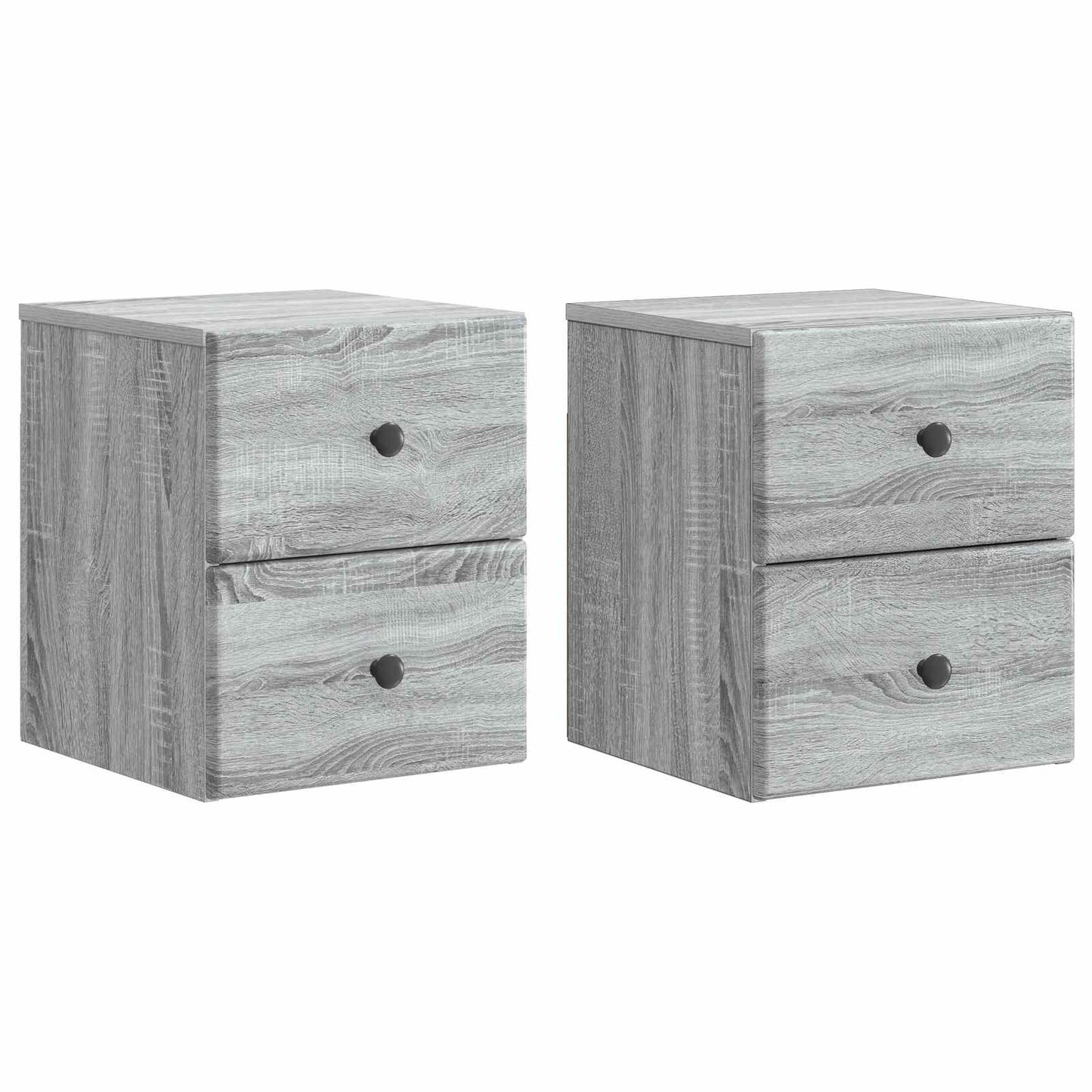 Wandbeugel Bedkast 2 pcs Grijs sonoma 34,5 x 33 x 40 cm