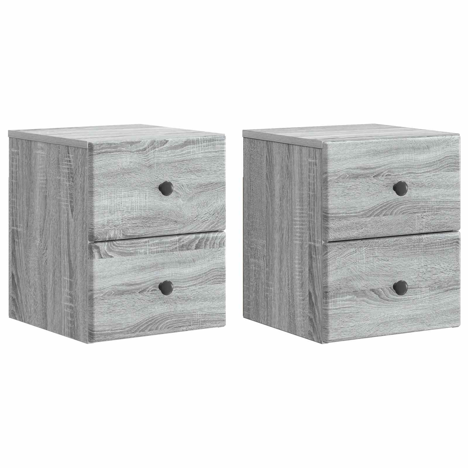 Wandbeugel Bedkast 2 pcs Grijs sonoma 34,5 x 33 x 40 cm