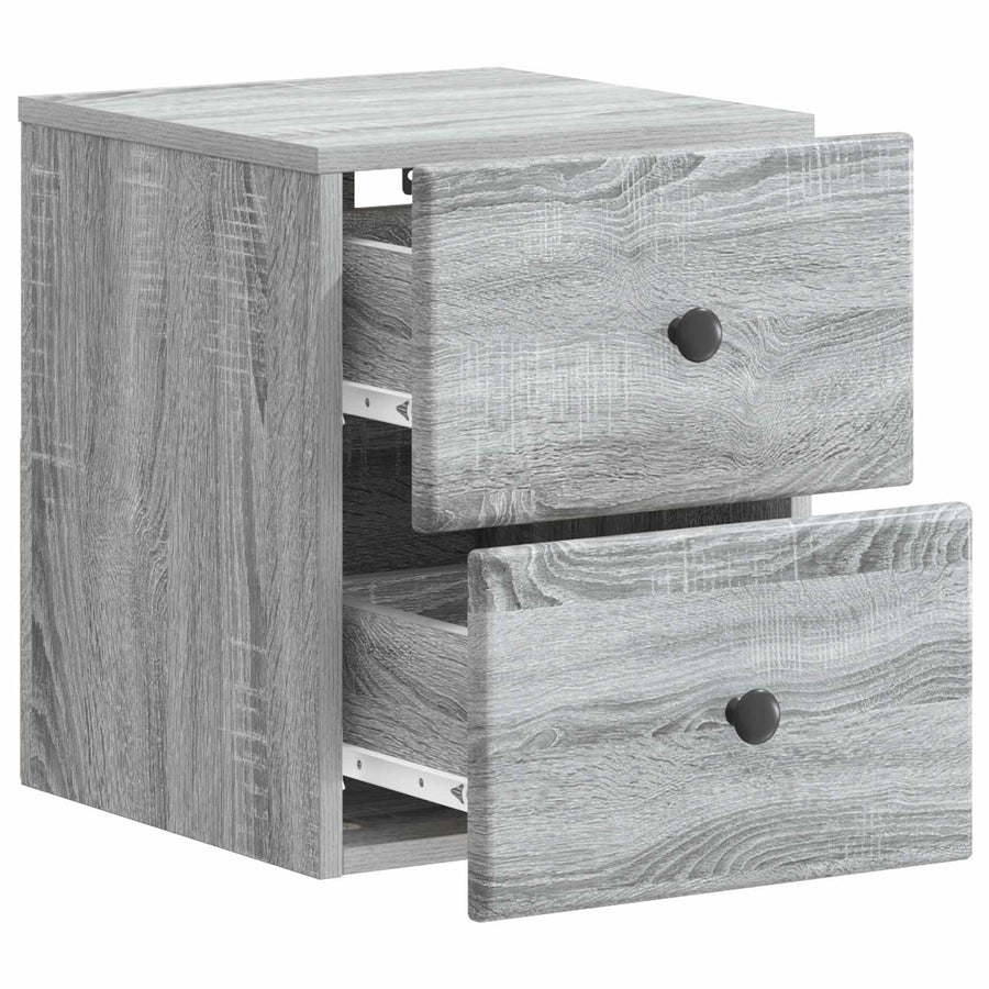 Wandbeugel Bedkast 2 pcs Grijs sonoma 34,5 x 33 x 40 cm