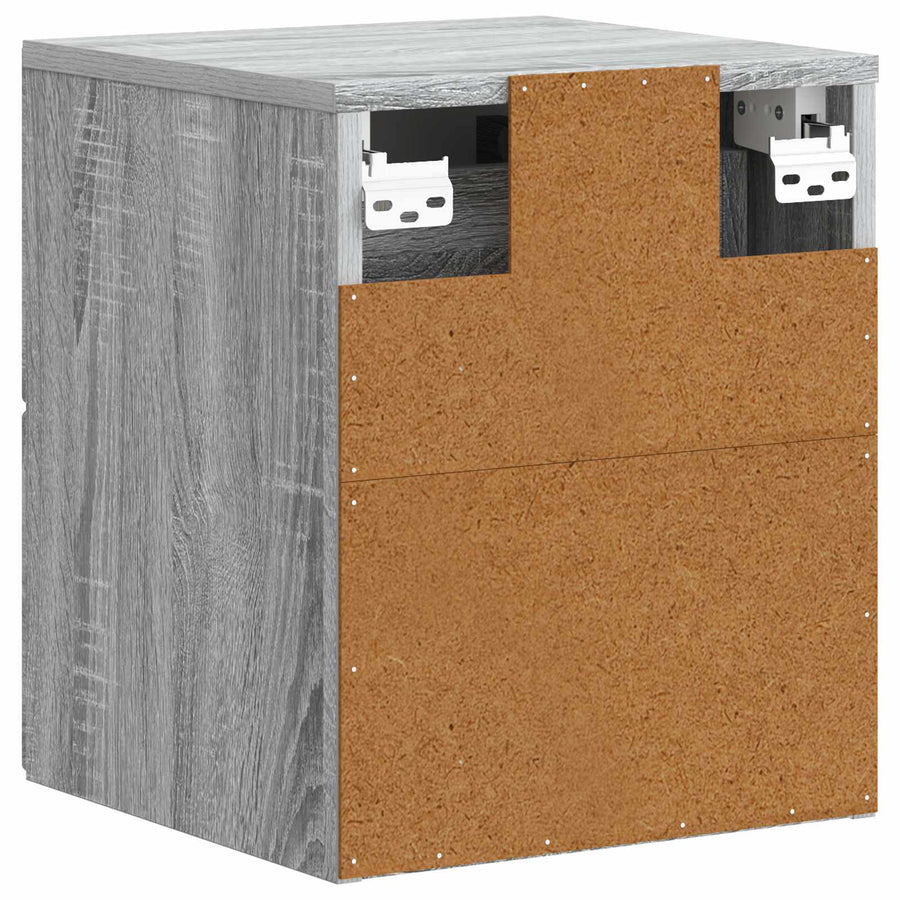 Wandbeugel Bedkast 2 pcs Grijs sonoma 34,5 x 33 x 40 cm
