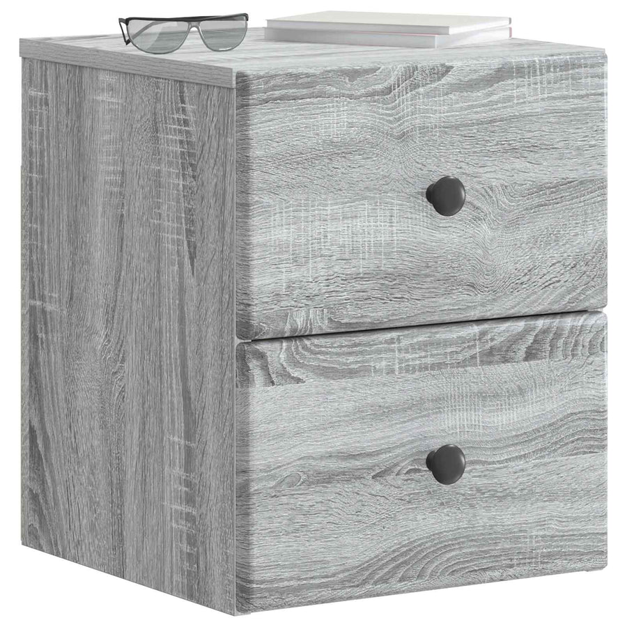 Wandbeugel Bedkast 2 pcs Grijs sonoma 34,5 x 33 x 40 cm